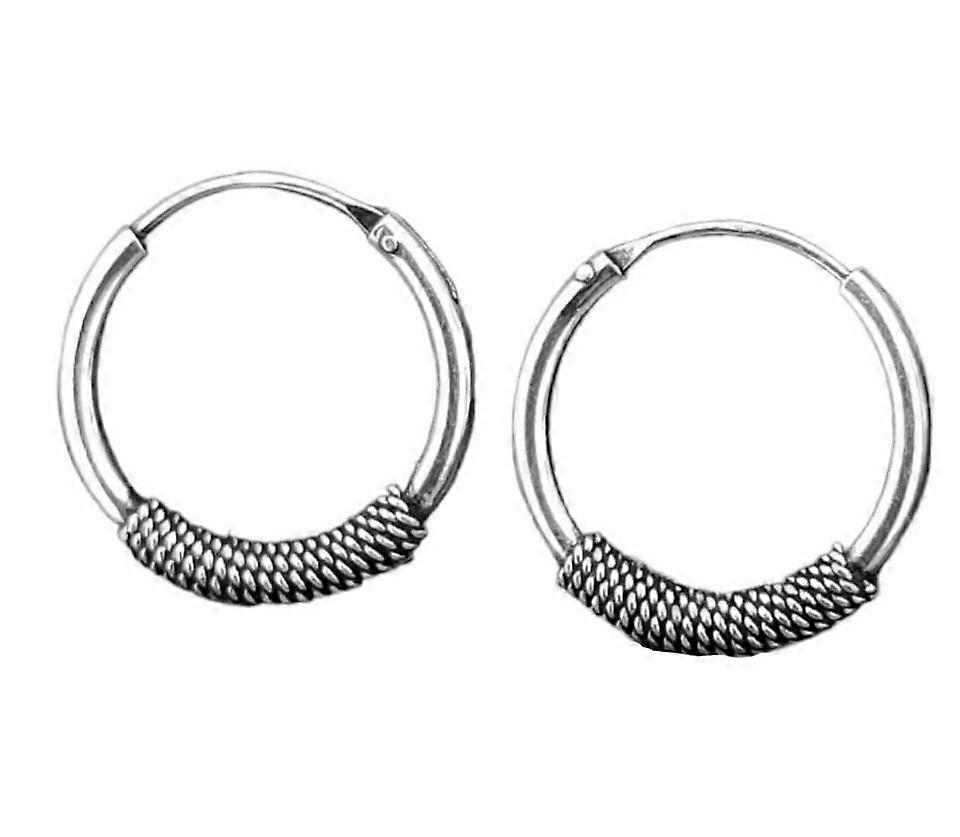 Bali Hoop Earrings 57 - Silver