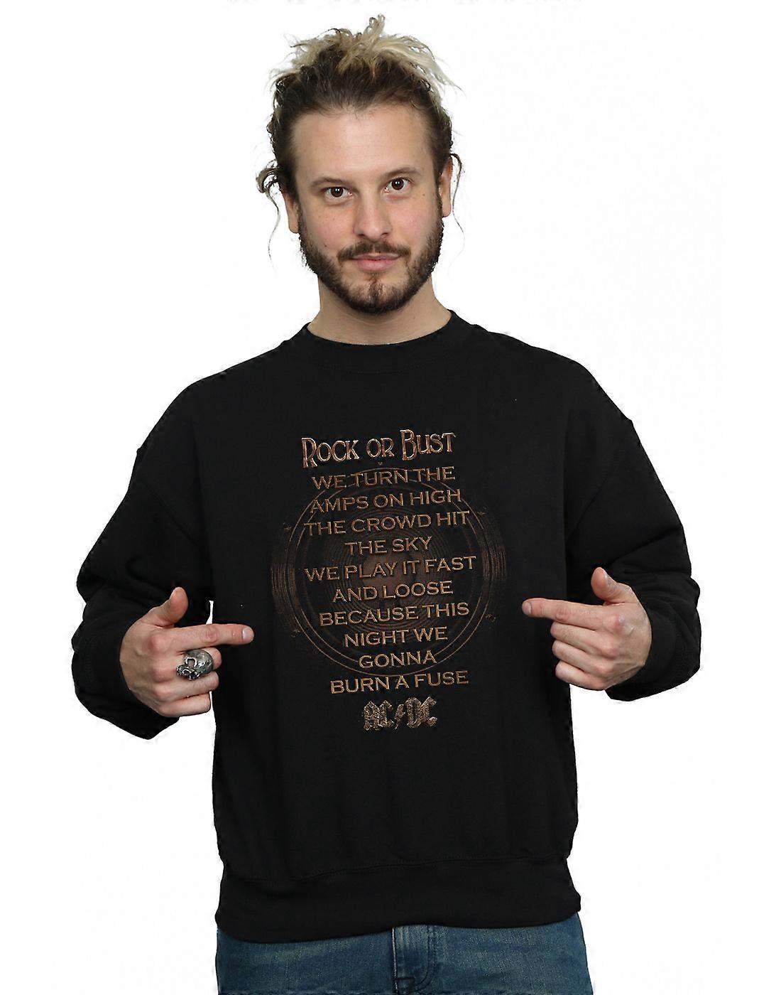 AC/DC Men's Rock Or Bust Lyrics Sweatshirt