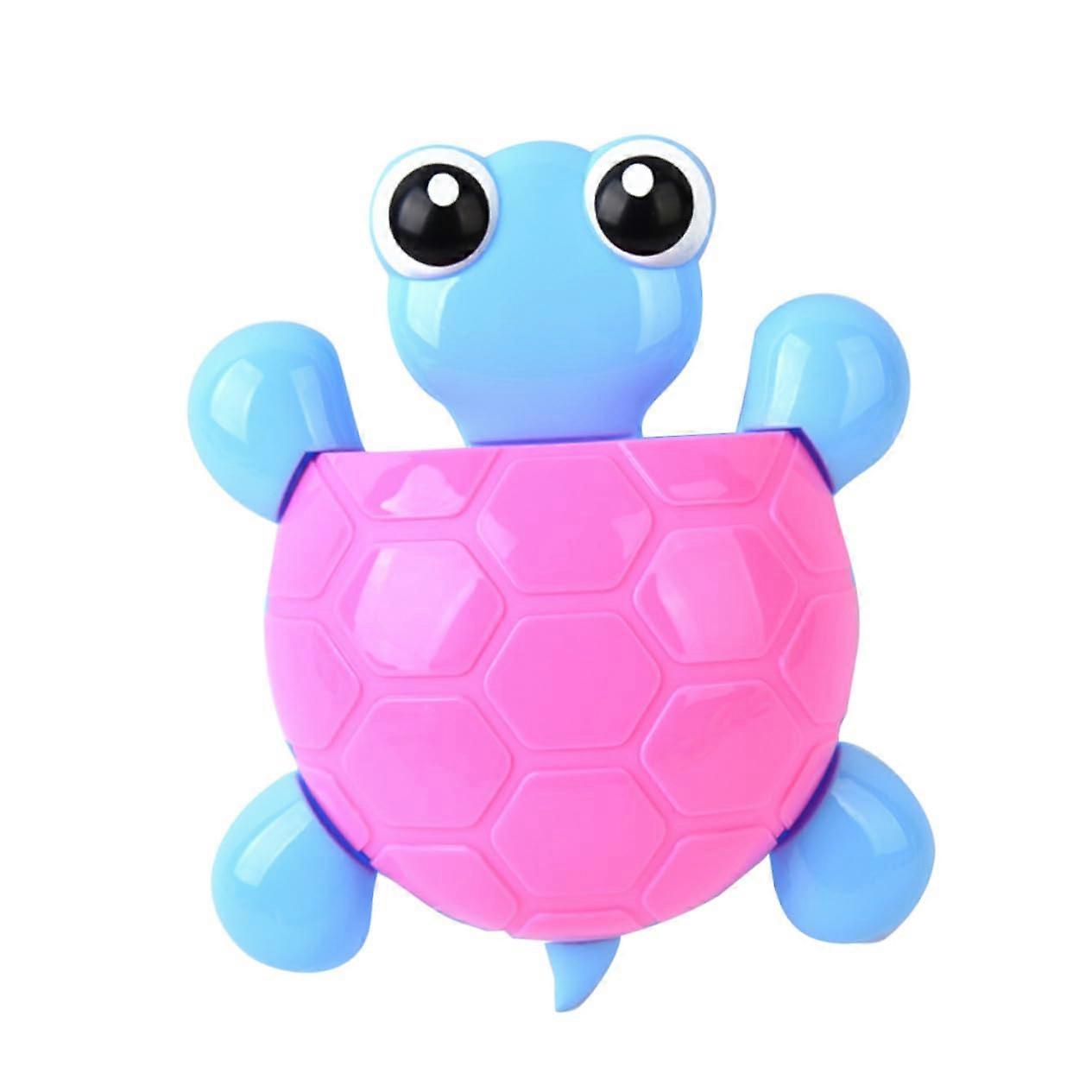 2pcs Cute Turtle Suction Cup Toothbrush Holder WallMounted Bathroom Organizer with Toothpaste Container Red