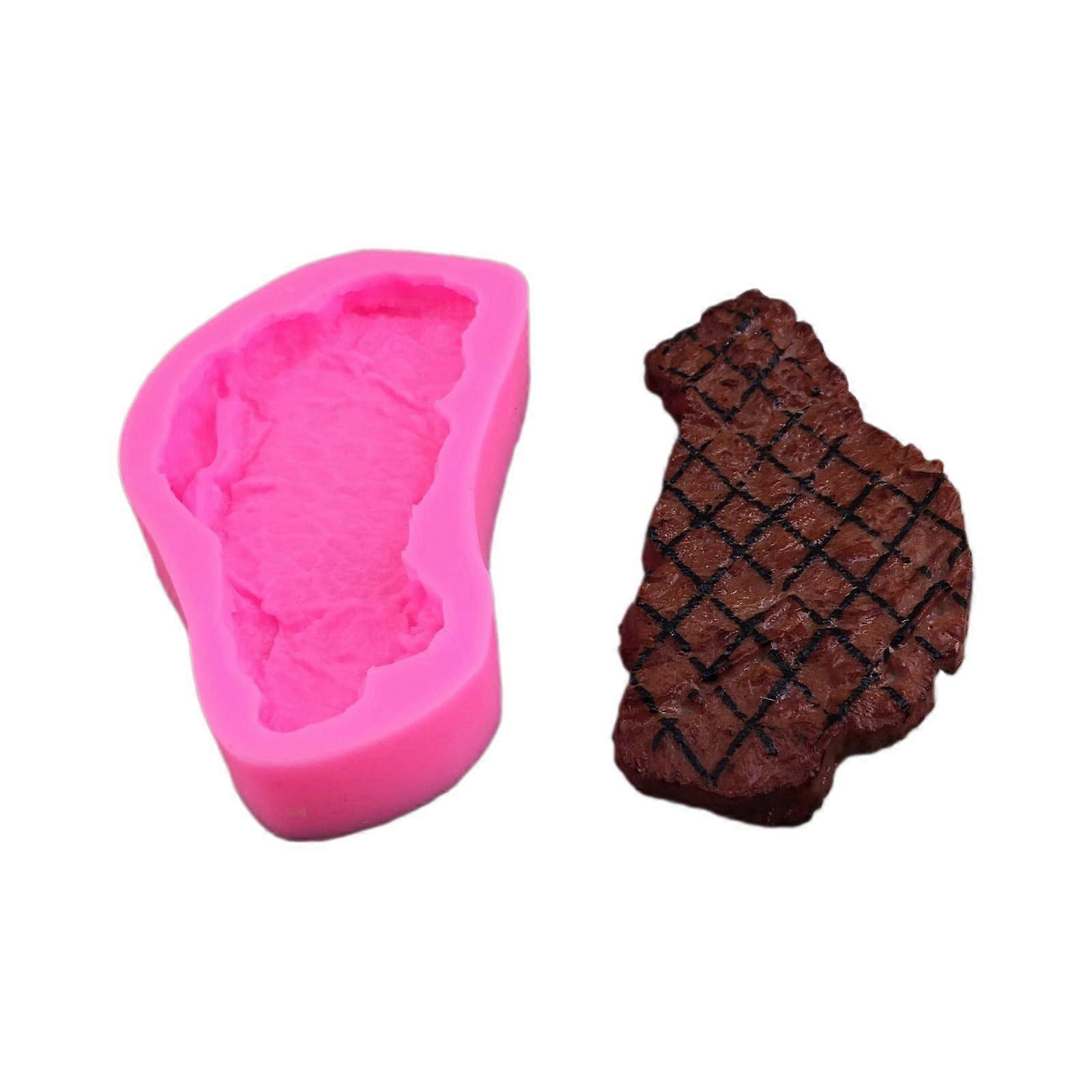 Silicone Cake Molds Creative Steak Shape Chocolate Mold Easy Release Dessert Mould 15.5x7.7x2.3CM