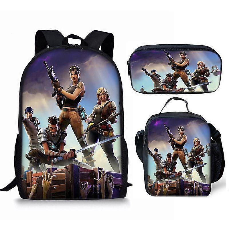Fortnite Fortnite Backpack Large Capacity Three-piece Set Peripheral Backpack Student School Bag