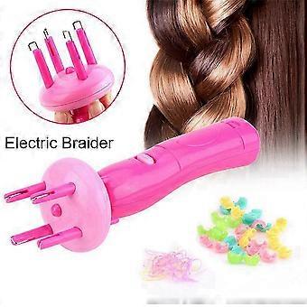 2X Women Portable Electric Automatic DIY Hairstyle Tool Braid Machine Hair Weave Roller Twist Braider Device Kit