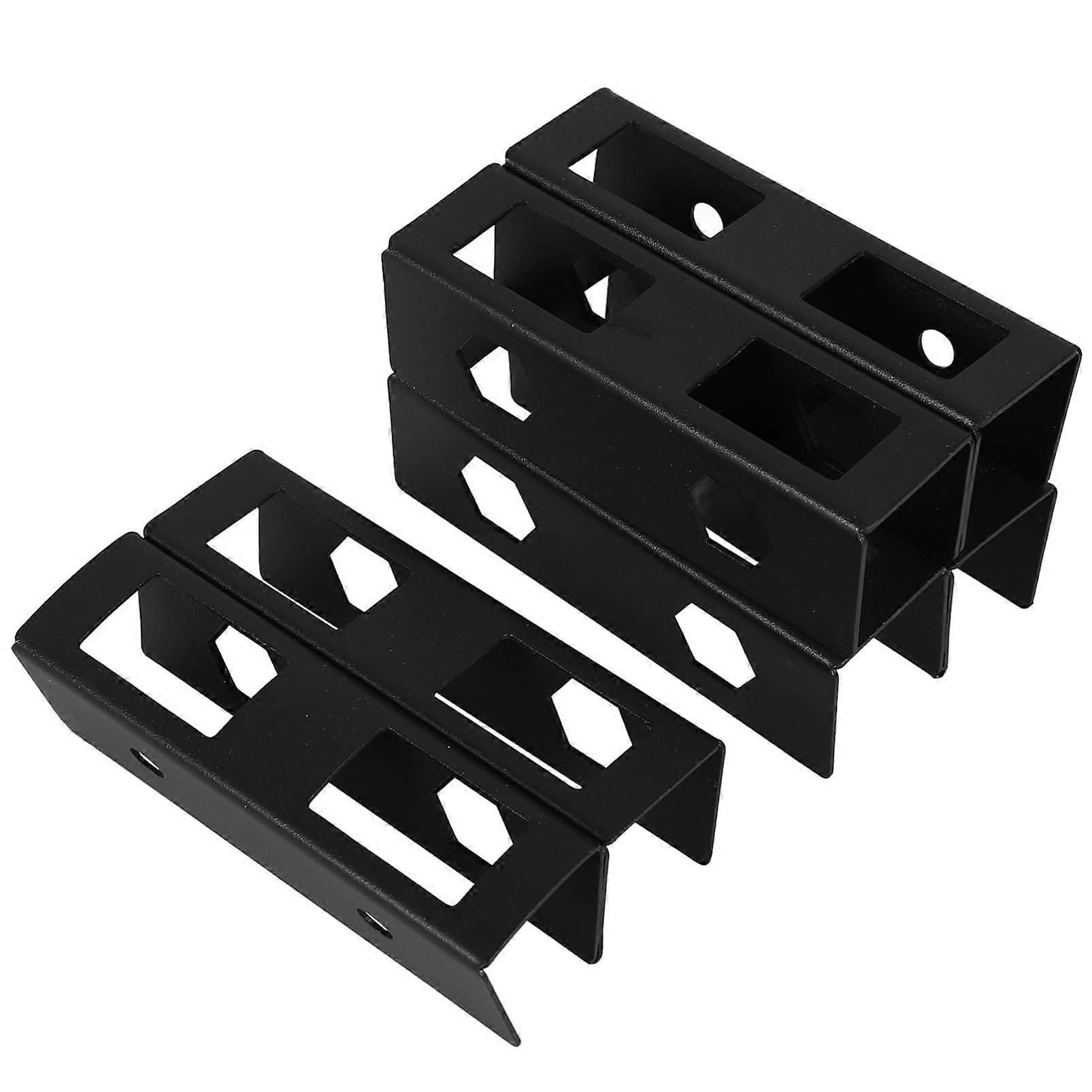 Double Layer Under Desk Laptop Mount Metal Bracket for Keyboards and Cable Boxes Black