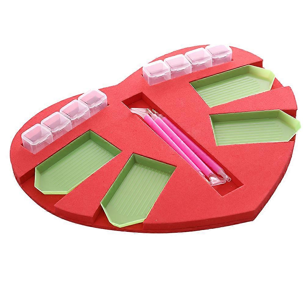 Red Painting Storage Tray with Tools for Drawing 10Pcs Kit