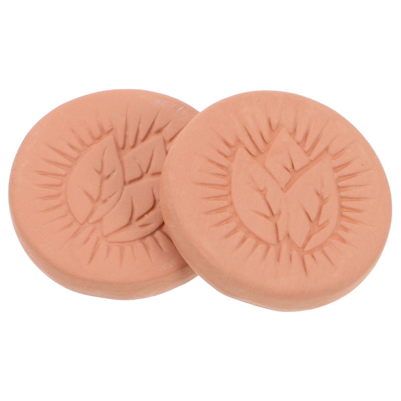 Clay Cigar Humidification Sheet for Humidity Control 2Pcs with Leaf Pattern Design