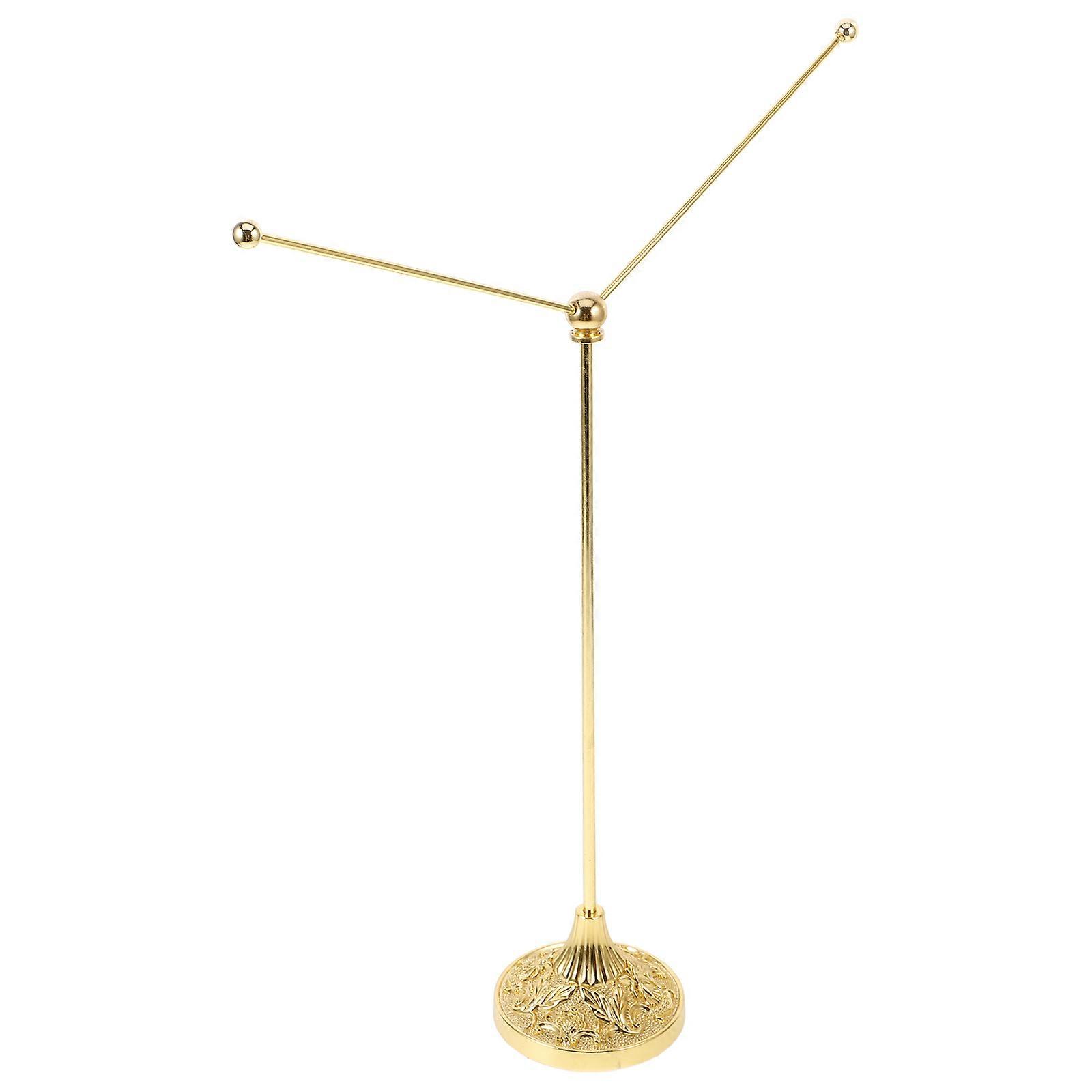 Golden Office Metal Flagpole with Durable Desk Base