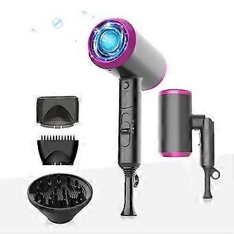 Ionische haardroger met diffuser, krachtige föhn van 1800 W voor dames en heren, sneldrogende haardroger met mondstuk voor thuis, salon en op reis.