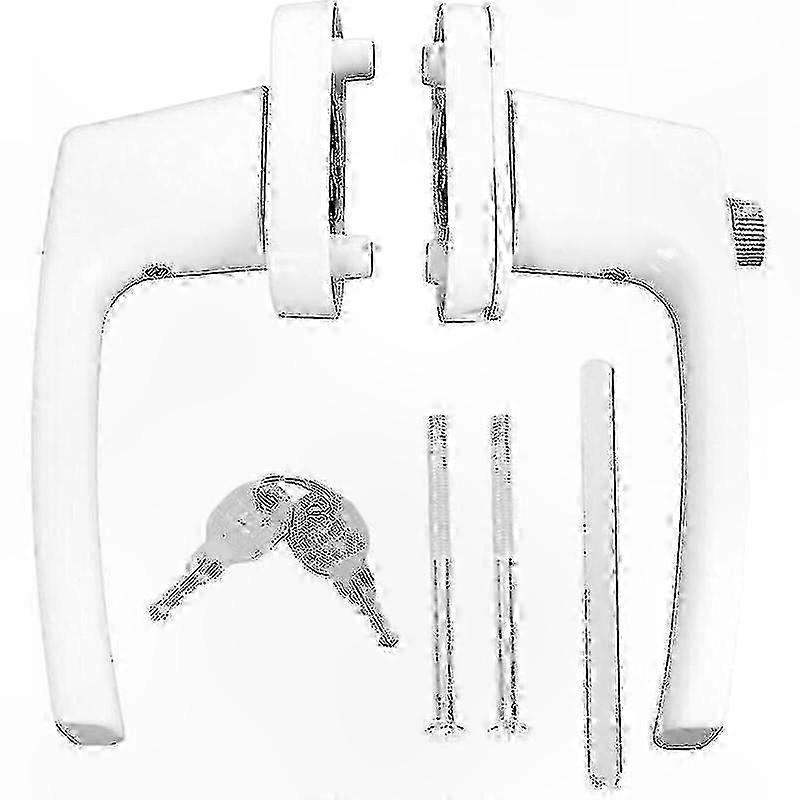 White Double-Sided Lever Handle with Keys for Windows and Doors Solid Design