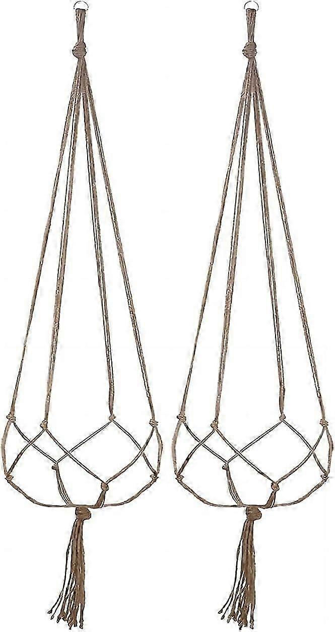 2 Pack Macrame Plant Hanger Set with Hanging Pots (105cm)