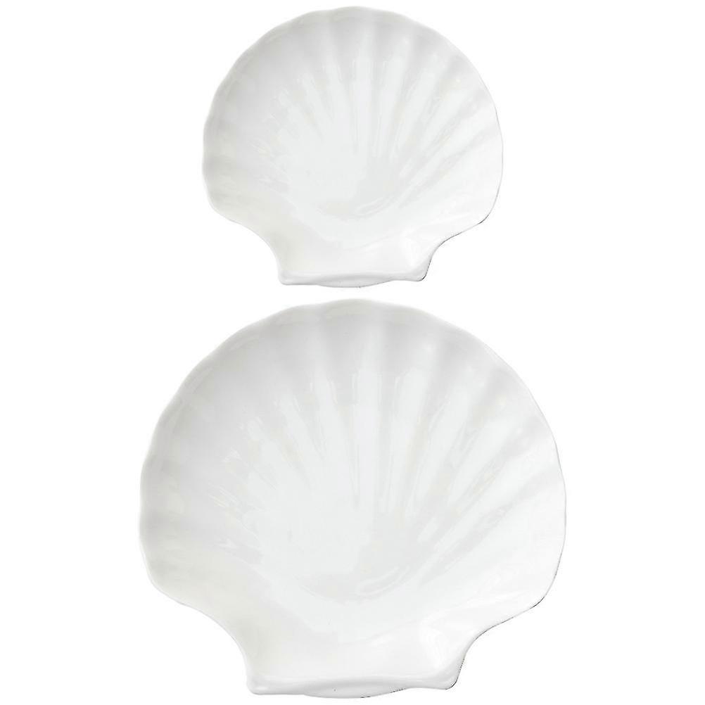 2Pcs Practical Household Multi function Shell shaped Dessert Food Trays