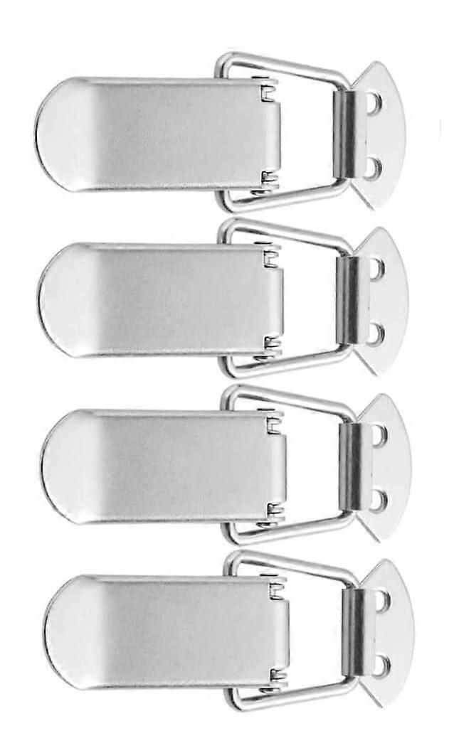 Toggle Latch Set, Spring Loaded Hasp Lock for Box, Padlock Compatible Metal Duckbill Clips, 4pcs