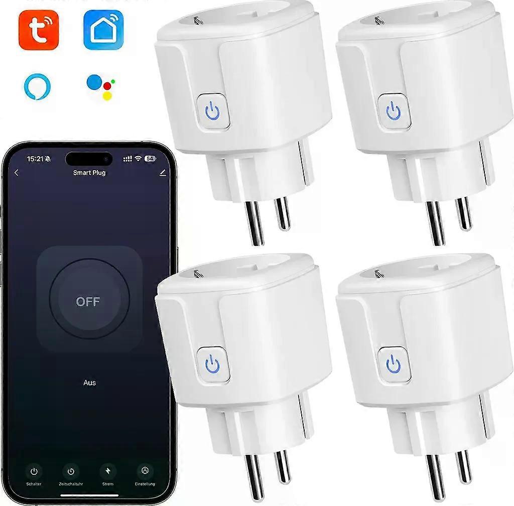 4-pack Wi-Fi Smart Plug 16A, App Control, Voice Control Compatible, Timer Function