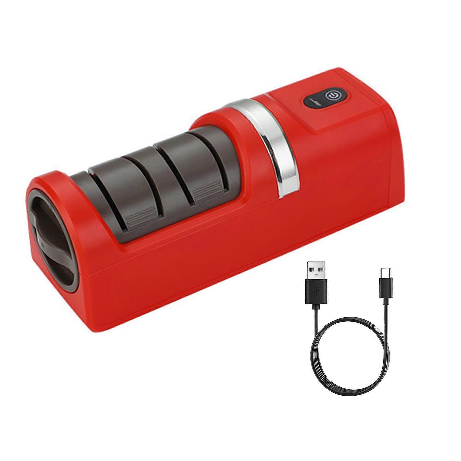 Electric Knife Sharpener Automatic Double Sided Knife Sharpener with Diamond Abrasives for Quick