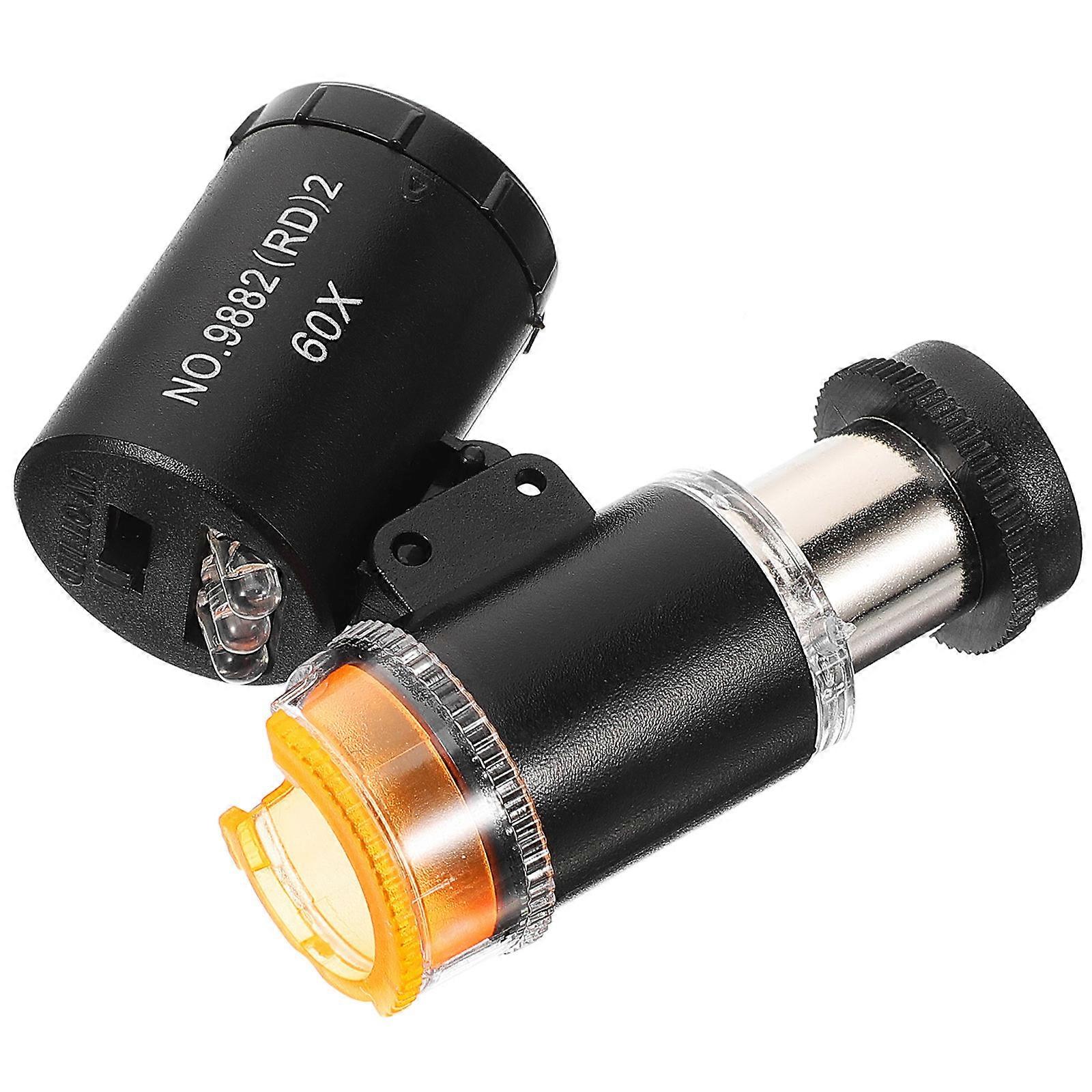 Portable Microscope Handheld Microscope Small Microscope Magnification Microscope for Jewelry Coin(60x)