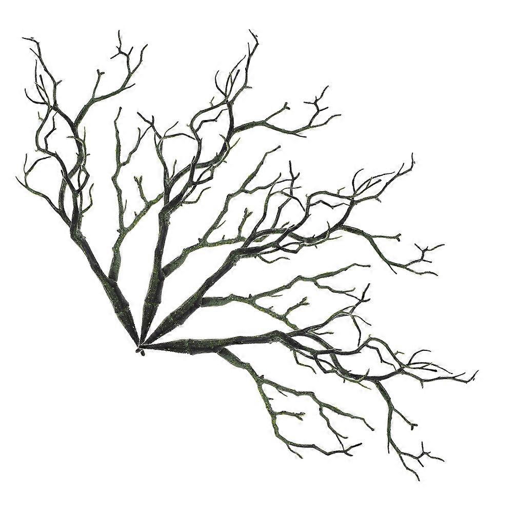 Green Plastic Tree Branch Artificial Branches for DIY 8Pcs