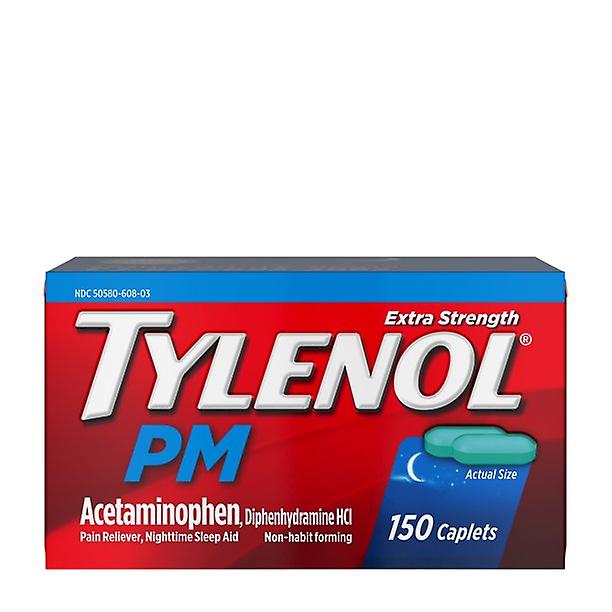 Tylenol Pm Extra Sterkte Pijnstiller & Slaaphulpmiddel Caplets, 150 Ct