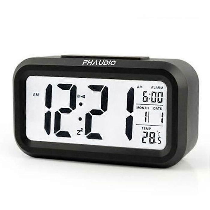 PHAUDIC Digital Alarm Clock Digital Alarm Clock LCD with Snooze Function, Backlight, Night Light,