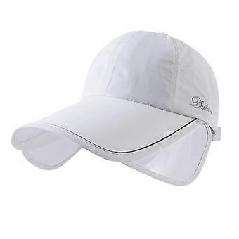 Long Brims Sun Hat for Outdoor Enthusiasts Durable Polyester Cap Resists Heat & Wrinkles Great for Travel & Adventures  White