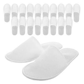 10 paires de chaussons jetables pour invités : chaussons jetables à bout fermé pour femmes et hommes, souples et portables pour chambre d'hôtel, spa, voyage