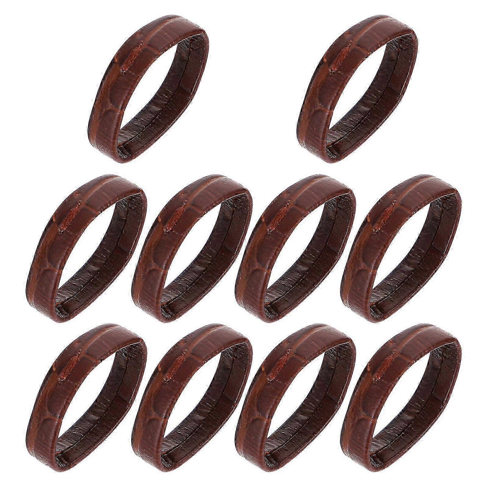 Watchband Loop compatible with Watch Strap Replacement 10Pcs Brown Supple Loops