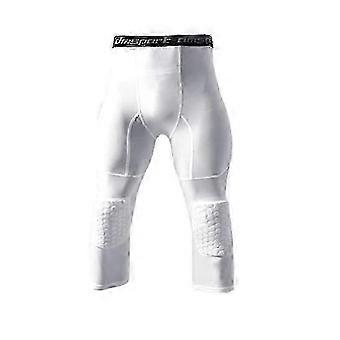 Basketball Leggings With Knee Pad For Men 3/4 Compression Trousers Sports Professional Knee Pads Anti-collision, Happy H