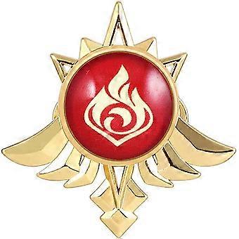 Broches Genshin Impact Vision - Broche Luminoso Olho de Deus - Acessórios de Projeto de Jogo para Mulheres Pyro -
