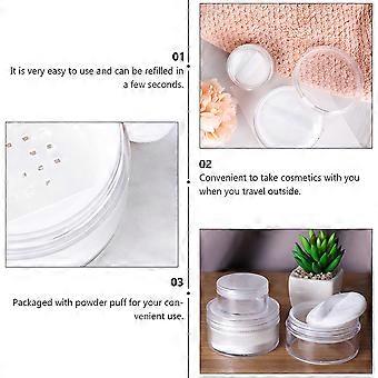 Loose Powder Box Mini Container for Storage 6Pcs White Plastic Travel Use