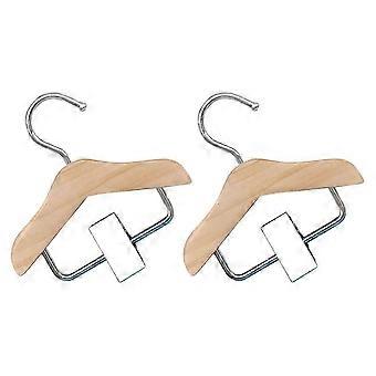 2Pcs Dog Clothing Hangers for Pet Apparel Wooden Small Hangers
