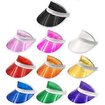 10pcs Sun Visor Hats Unisex Candy Color Adjustable Clear Hat