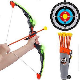 Bow and Arrow Toy for Kids, Archery Set with 3 Suction Cup Arrows, Target and Quiver, Indoor Outdoor Sport Game, Children's Gift