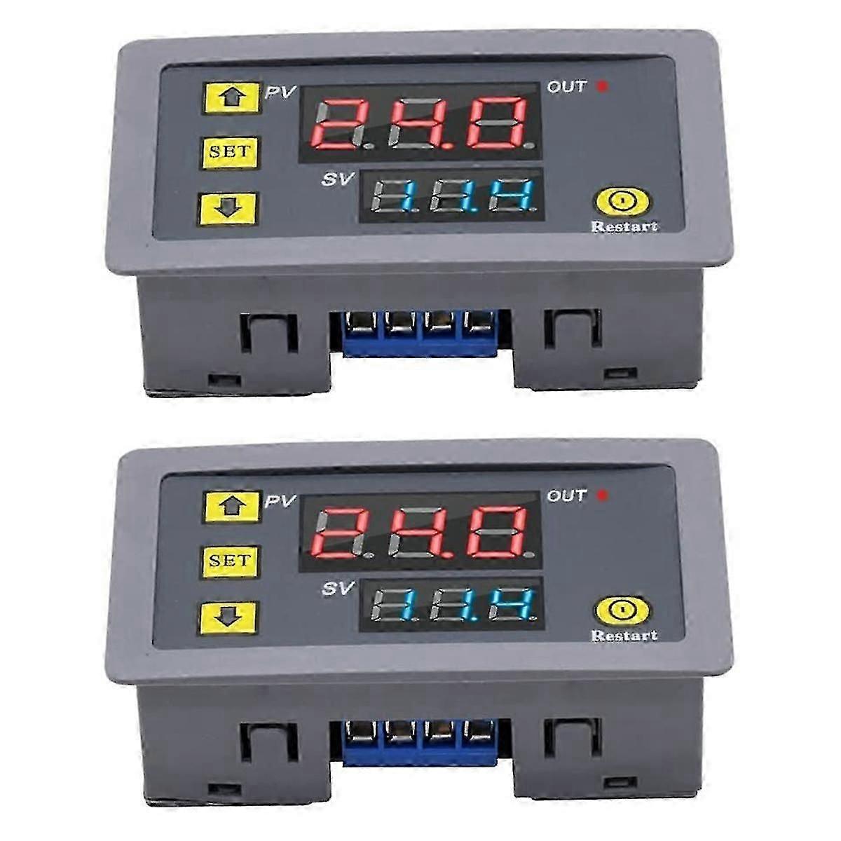 2pcs timer delay relay dc12v 20a 240w programmable cycle timer switch on-off led digital display ti p [MI]