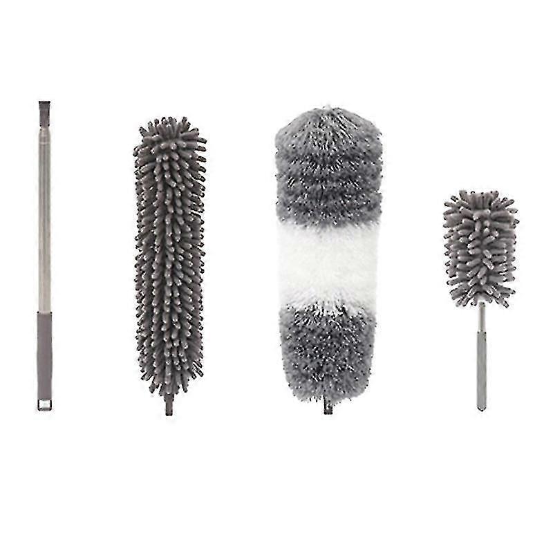 4 In 1 Set Microfiber Dusters With Extension Pole Scratch-resistant