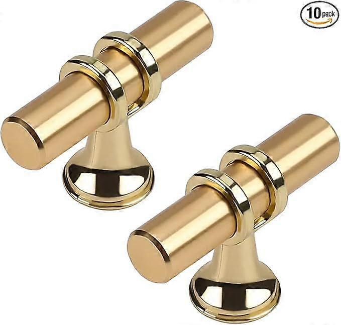 51.23.5cm 10 Pack Gold Cabinet Knobs, Brushed Brass Cabinet Knobs Kitchen Cabinet Knobs Champagne Gold Pull Kitchen Hardware, Single Hole Knob