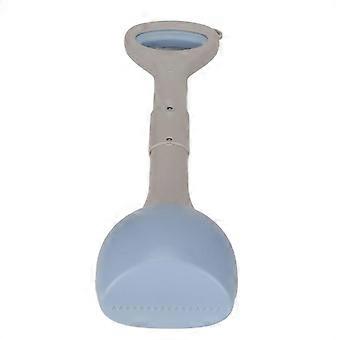 Dog Poop Picker Large Space Large Arc Diameter Easy Flushing Portable Dog Clip Toilet with Hanging Buckle and Handle L Blue 26-27