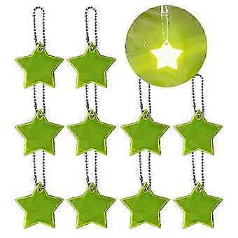 10-Pack Reflective Star Keychains for Kids Safety, Backpack & Gear - Bright Car Keyring Reflectors
