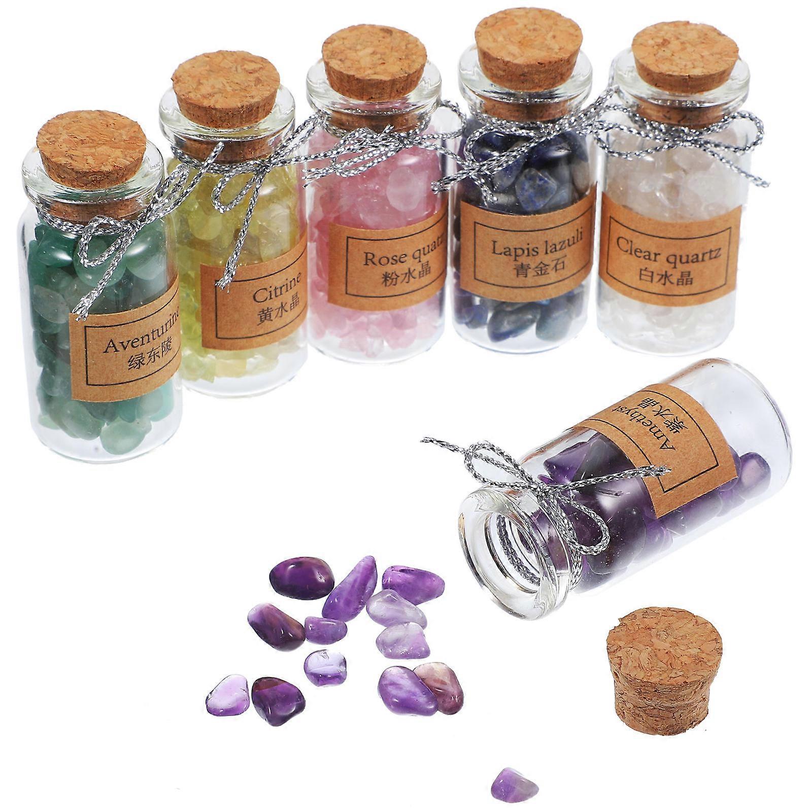 Crystal Bottle Decor Small Natural Stone Bottle Set for Home Use 1Set
