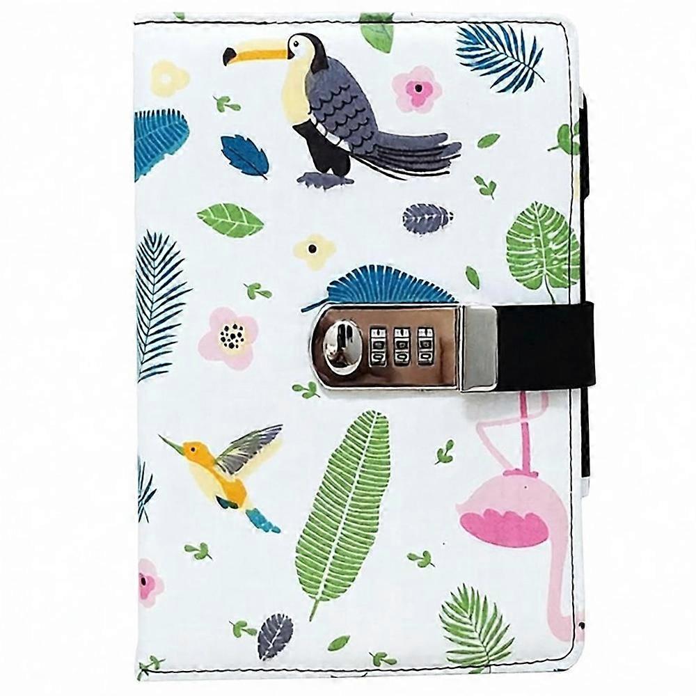 Cloth Cover Password Notebook, A5 Diary with Lock, Journal with Combination Lock