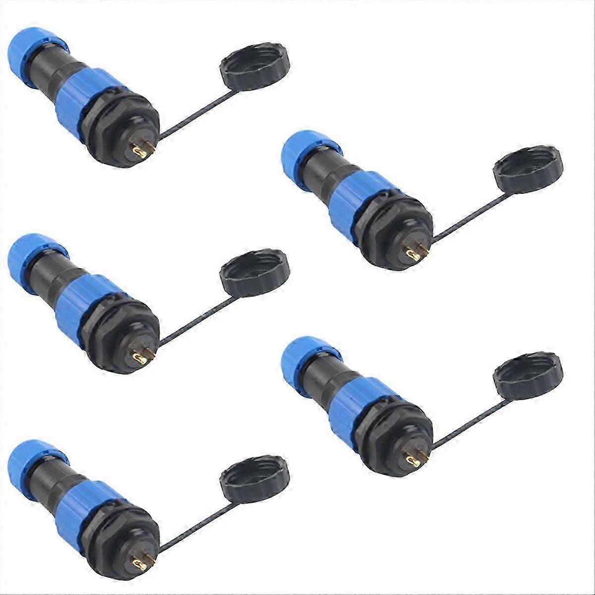 IP68 Waterproof Aviation Plug Socket Nut Plug Socket SP16 2-Core Terminal Block 5 Pieces