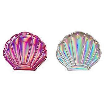 2pcs shell form sammenleggbar speil kosmetisk speil kompakt speil sminke speil