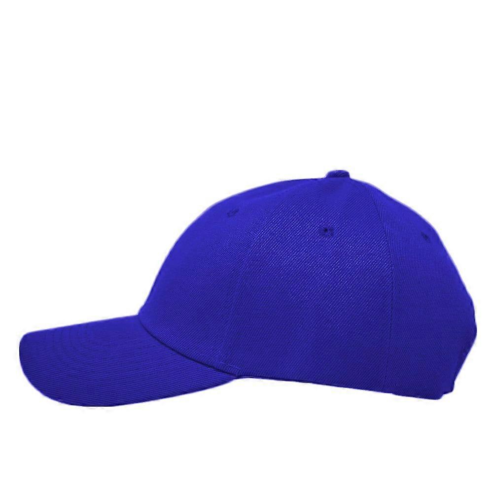 Plain Solid Adjustable Baseball Cap, Royal Blue, 6 Panel Sun Protection Hat