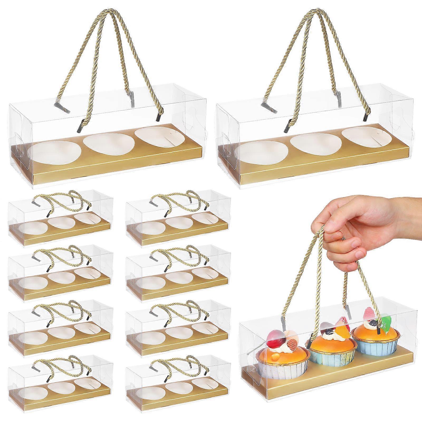 Egg-Yolk Puff Boxes for Storage 10Pcs Bakery Cookie Packaging Boxes