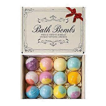 12Pcs Bath Bombs Gift Set, Natural Essential Oil Handmade Bath Fizzies, Moisturizing Bath Salt Bombs for Relaxing Spa, All Occasion Gift