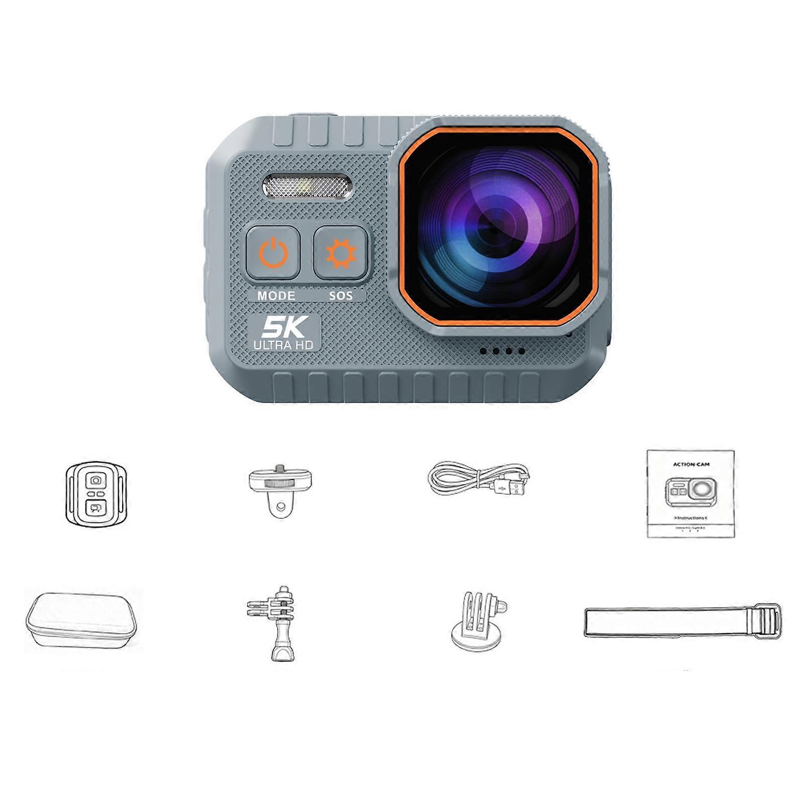 SC002 Pro 5K 2-inch Screen Action Camera IP68 Waterproof Camera
