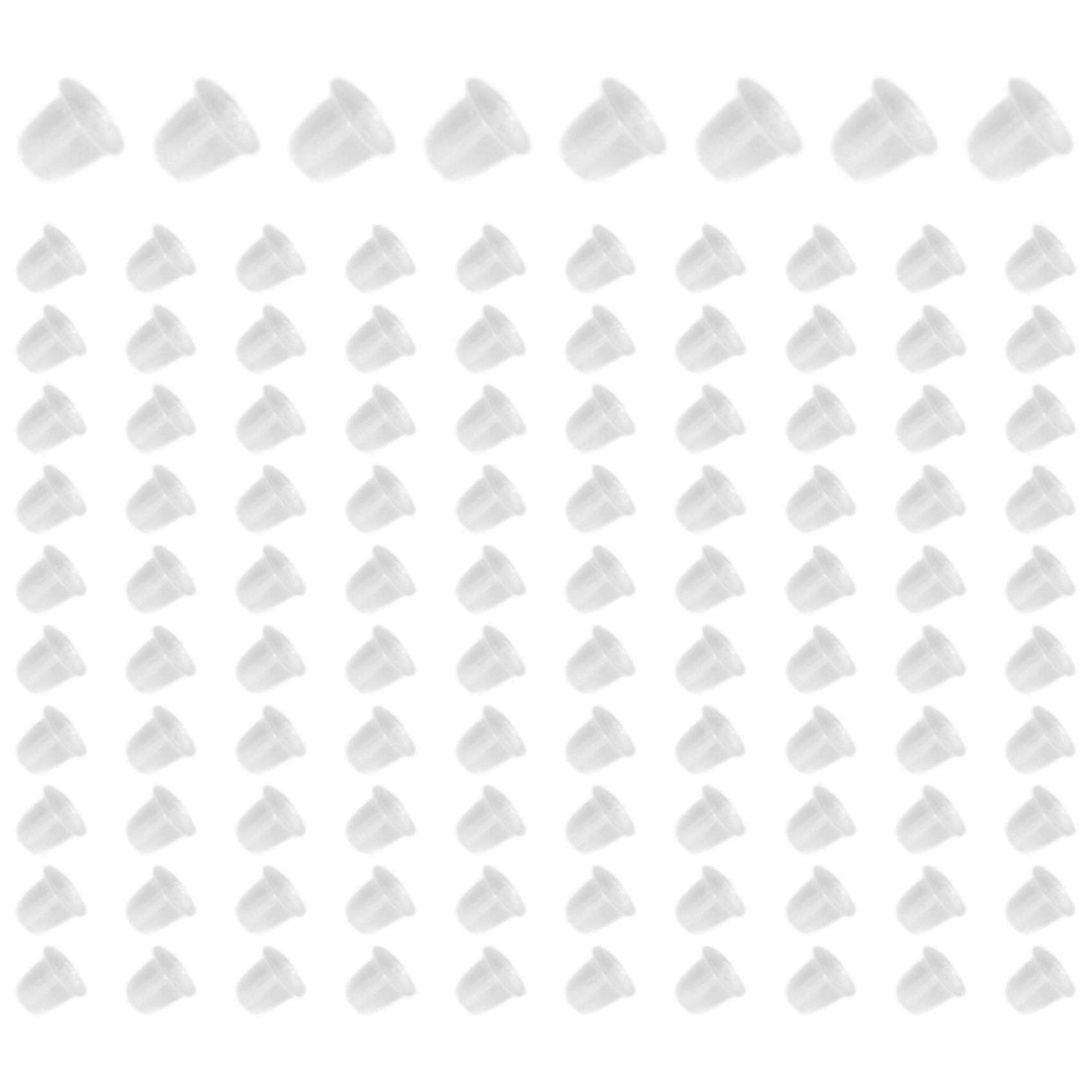 300 Pcs Replacement Clear Soft Plastic Earring Back Caps