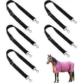 6Pcs Horse Blanket Sheet Leg Straps,Replacement Stretchy Belly Strap with Double Swivel Snaps,22~40inch Adjustable Elastic Straps Grazing and Stable