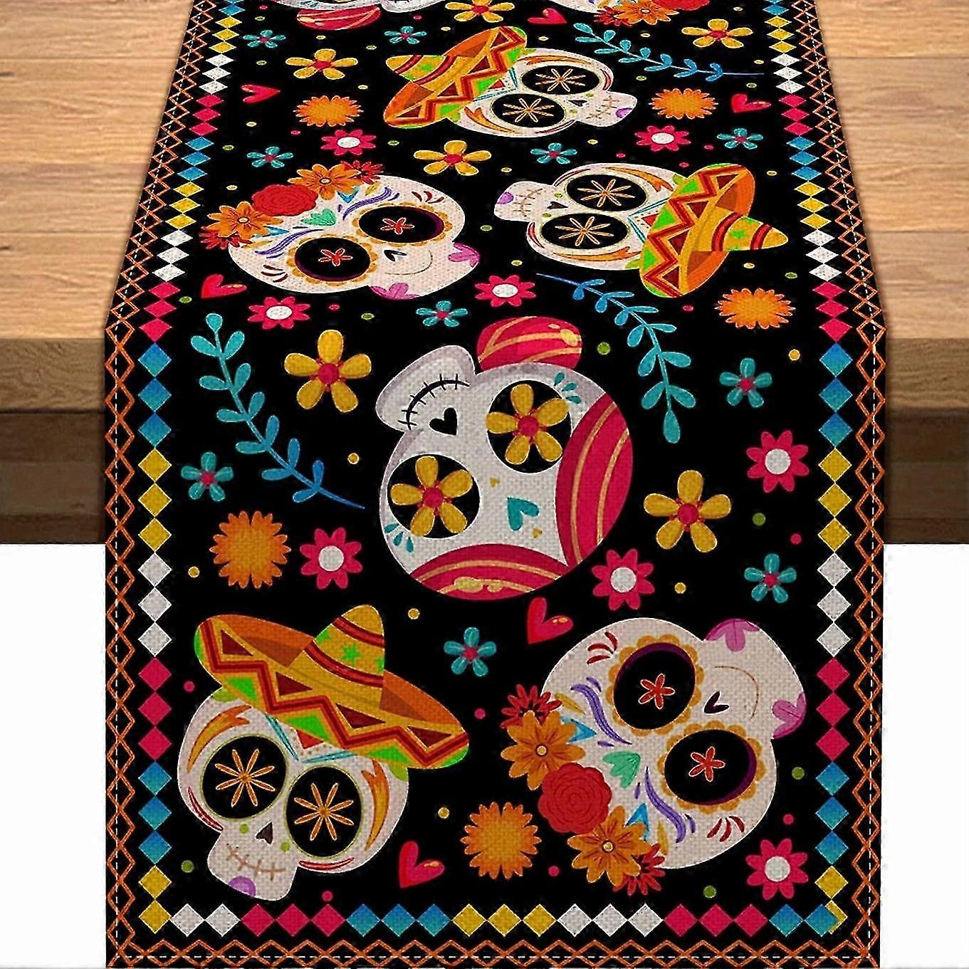 Candy Skull Table Runner Festive