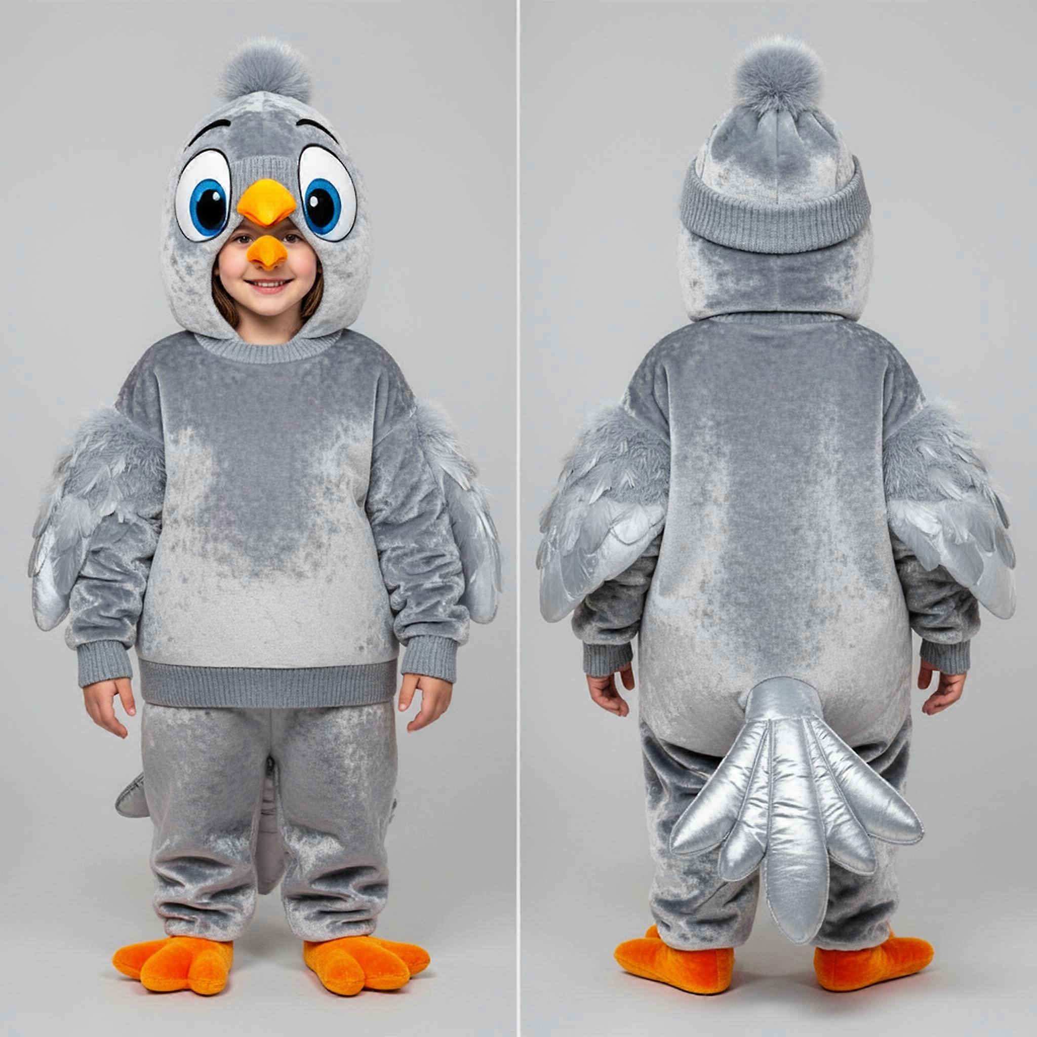 MASTICOT Silver Velvety Pigeon Mascot