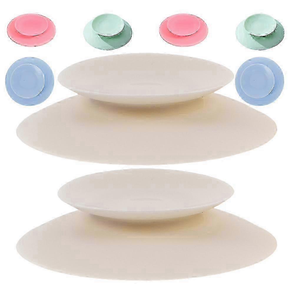 Stabilizing Tableware Suction Cups Double Sided Silicone Non-Slip 8Pcs Pink