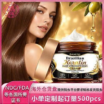 Brazilian Keratin Hair Straightening Cream 50g, Frizz Control Smoothing Treatment for Soft Sleek Hair