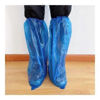 40 Pairs Disposable Waterproof Shoe Covers Blue PE AntiSlip Overshoes for Home Cleaning and Work